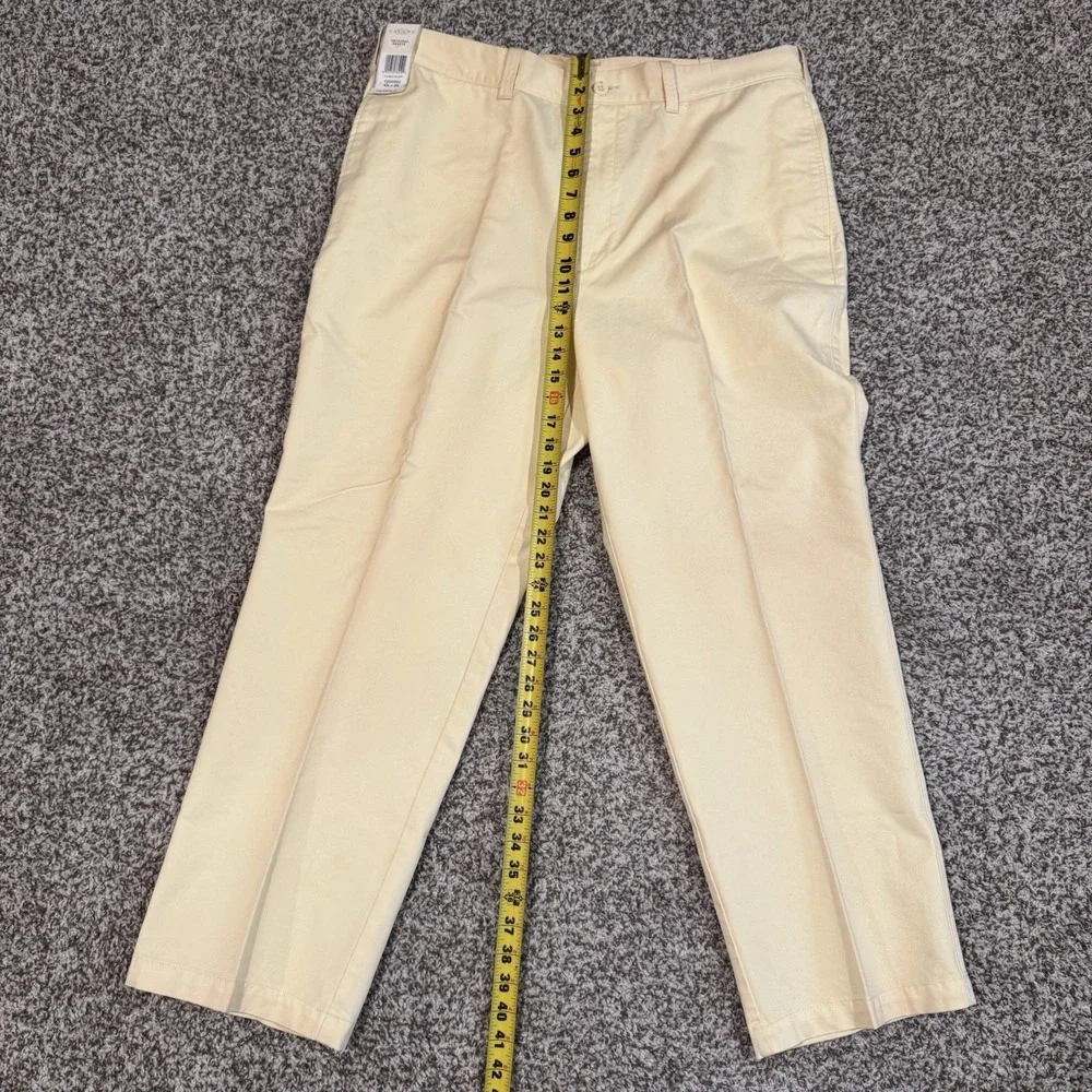 Savane Mens Pants 40x30 Original Khakis Pale Yellow New With Tags